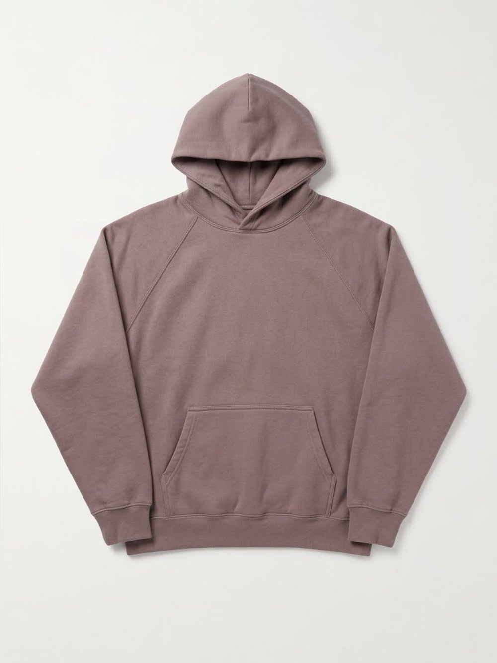 Tuff Athletics Oversized Fleece Pullover Hoodie Taupe  Small